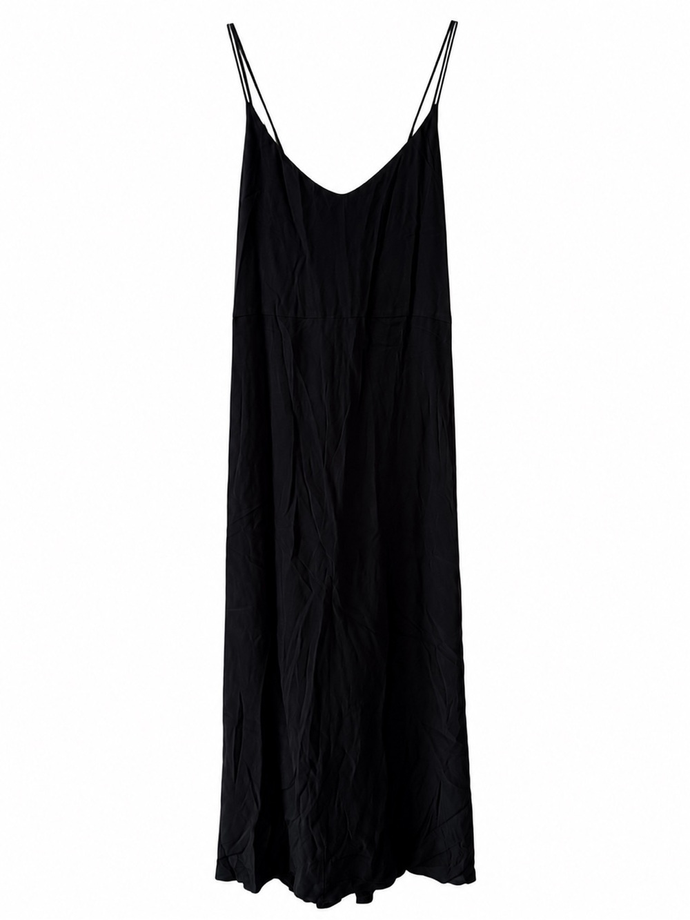 Zara Woman Black Strappy Open Back Slip Maxi Dress Small